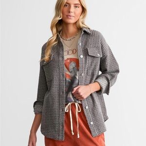 BKE Charcoal Knit Shacket